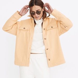Madewell Brushed Herringbone Knit Shirt Jacket